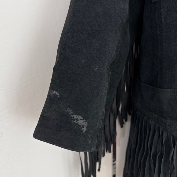 Vintage Desperado Black boho Suede Fringe jacket - Picture 5 of 6